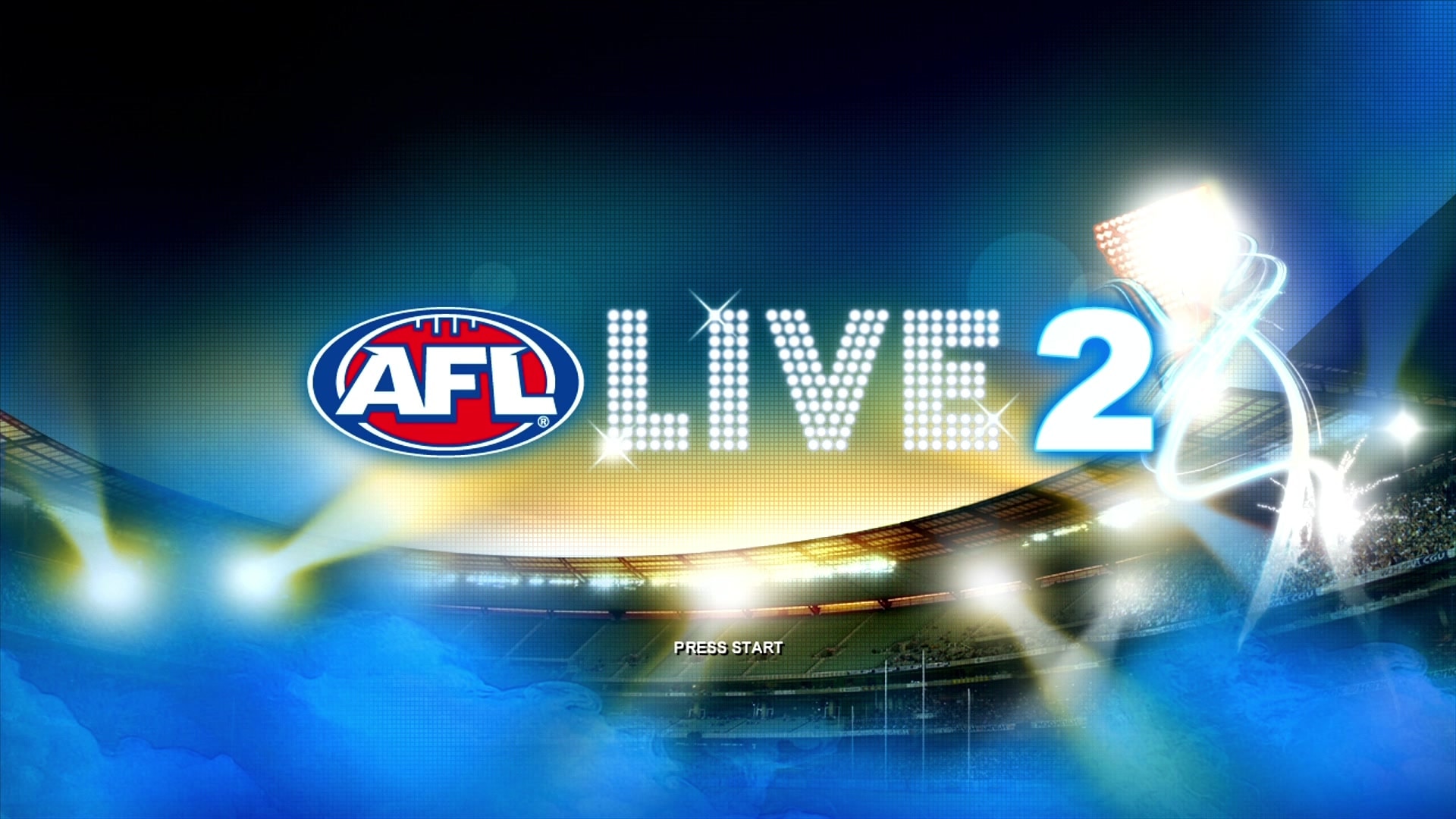AFL Live 2 title screen for Xbox 360